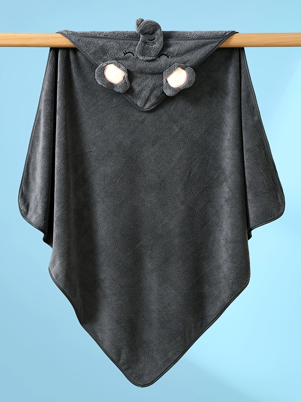 Kids' grey hooded bathrobe