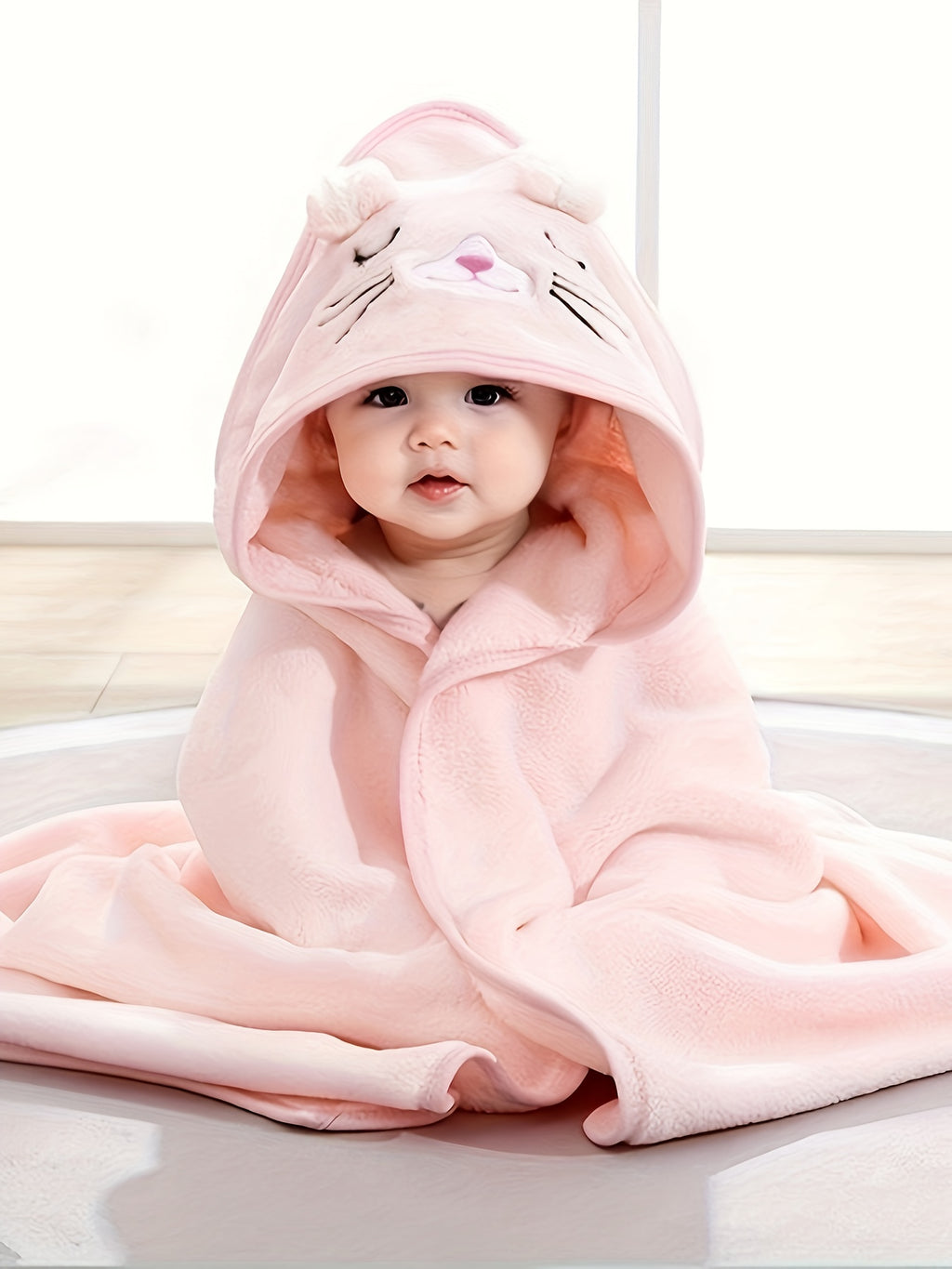 Kids' grey hooded bathrobe