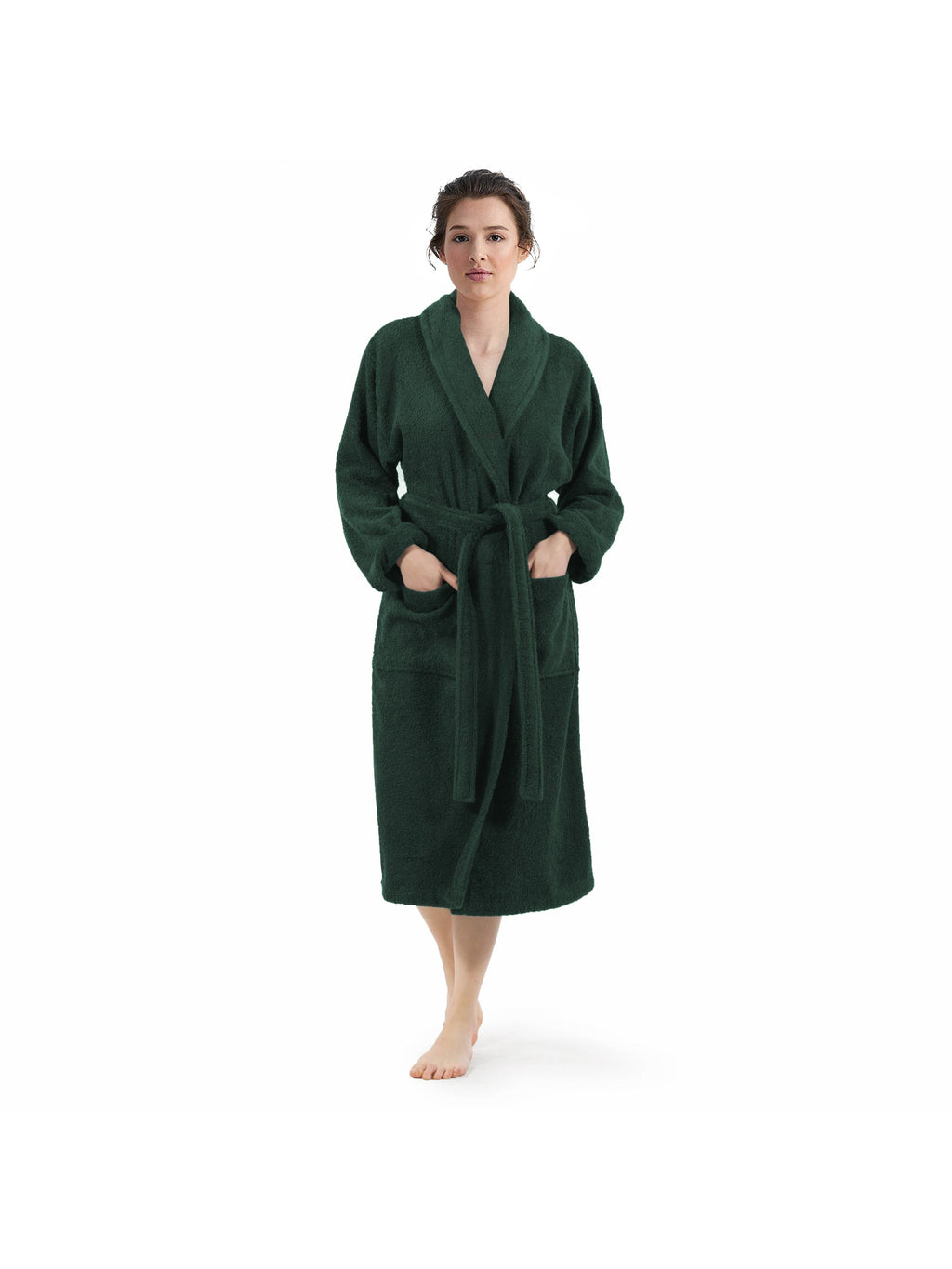 Unisex long terry towelling bathrobe
