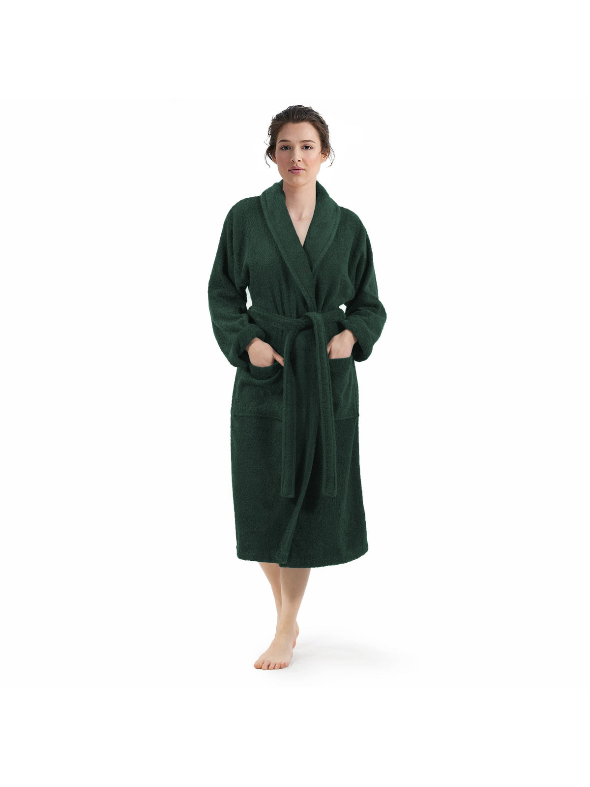 Unisex long terry towelling bathrobe