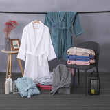 Unisex pink long towelling bathrobe