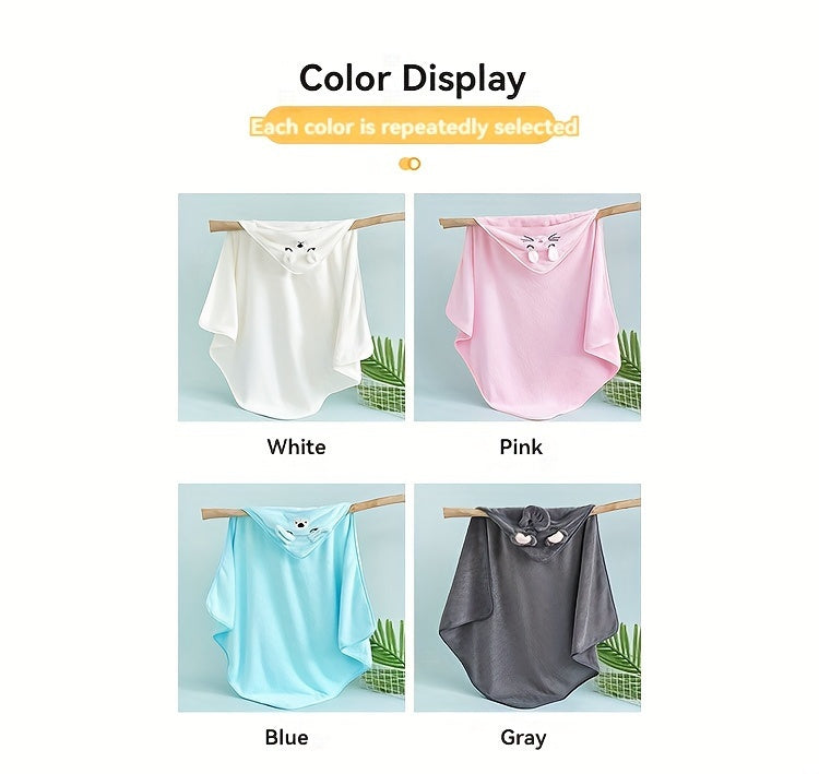 Kids' grey hooded bathrobe