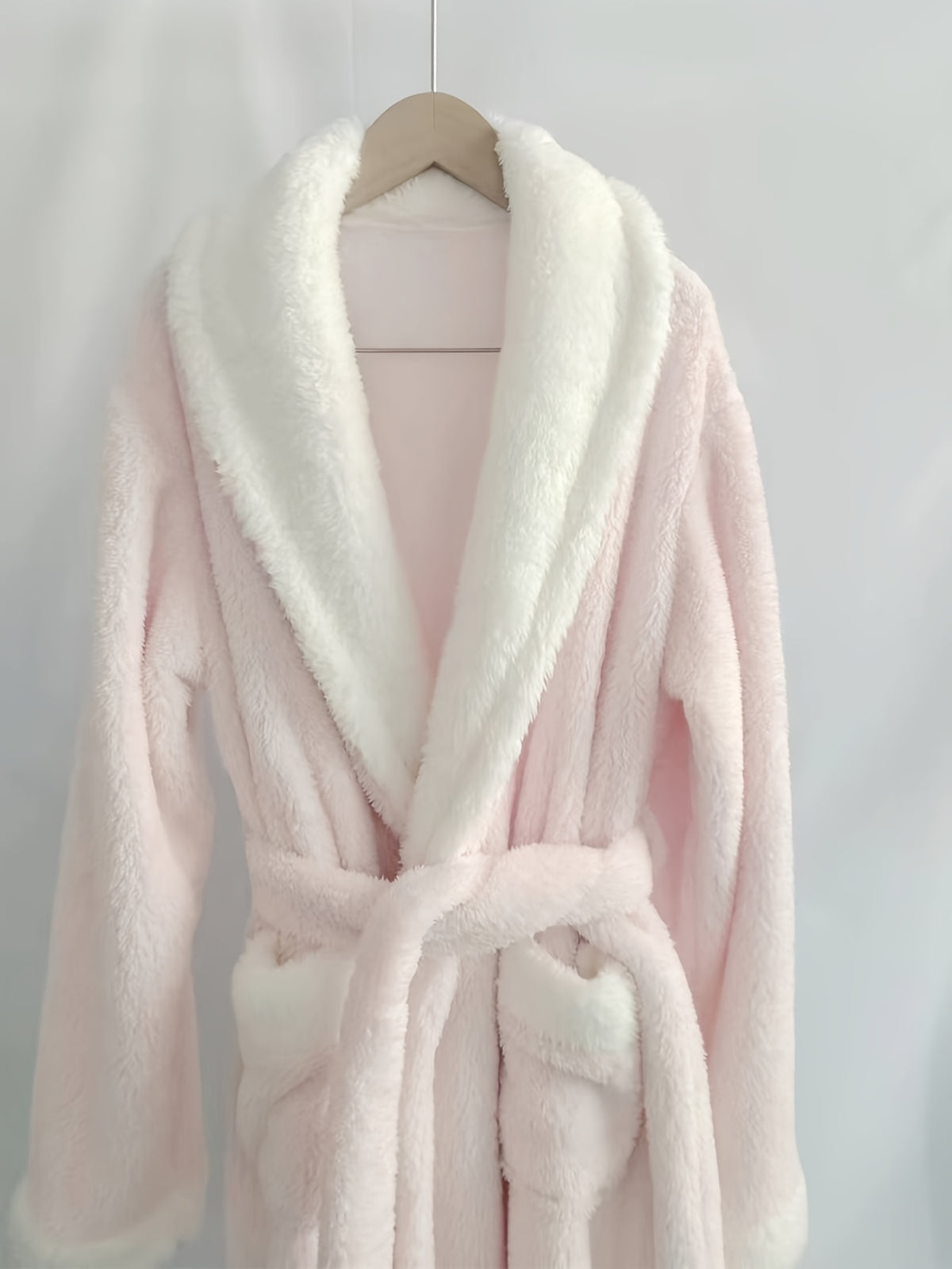 Women's pink flannel dressing gown
