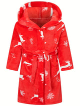 Peignoir de Bain Enfant en Polaire Chaud — coloris rouge
