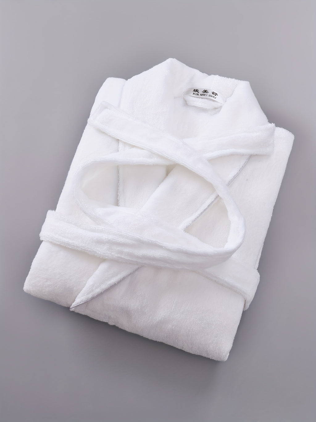 Unisex pink long towelling bathrobe
