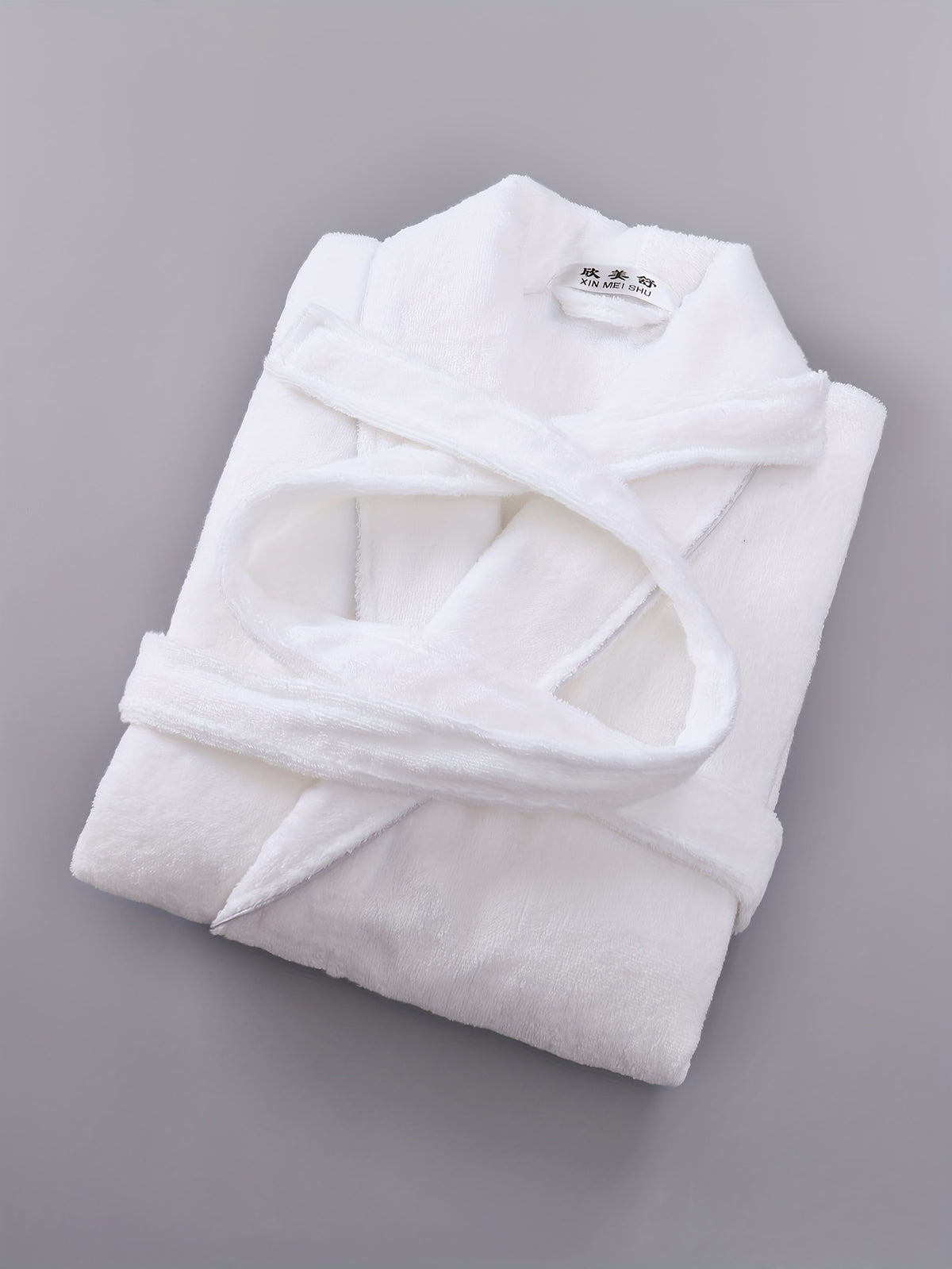Unisex pink long towelling bathrobe