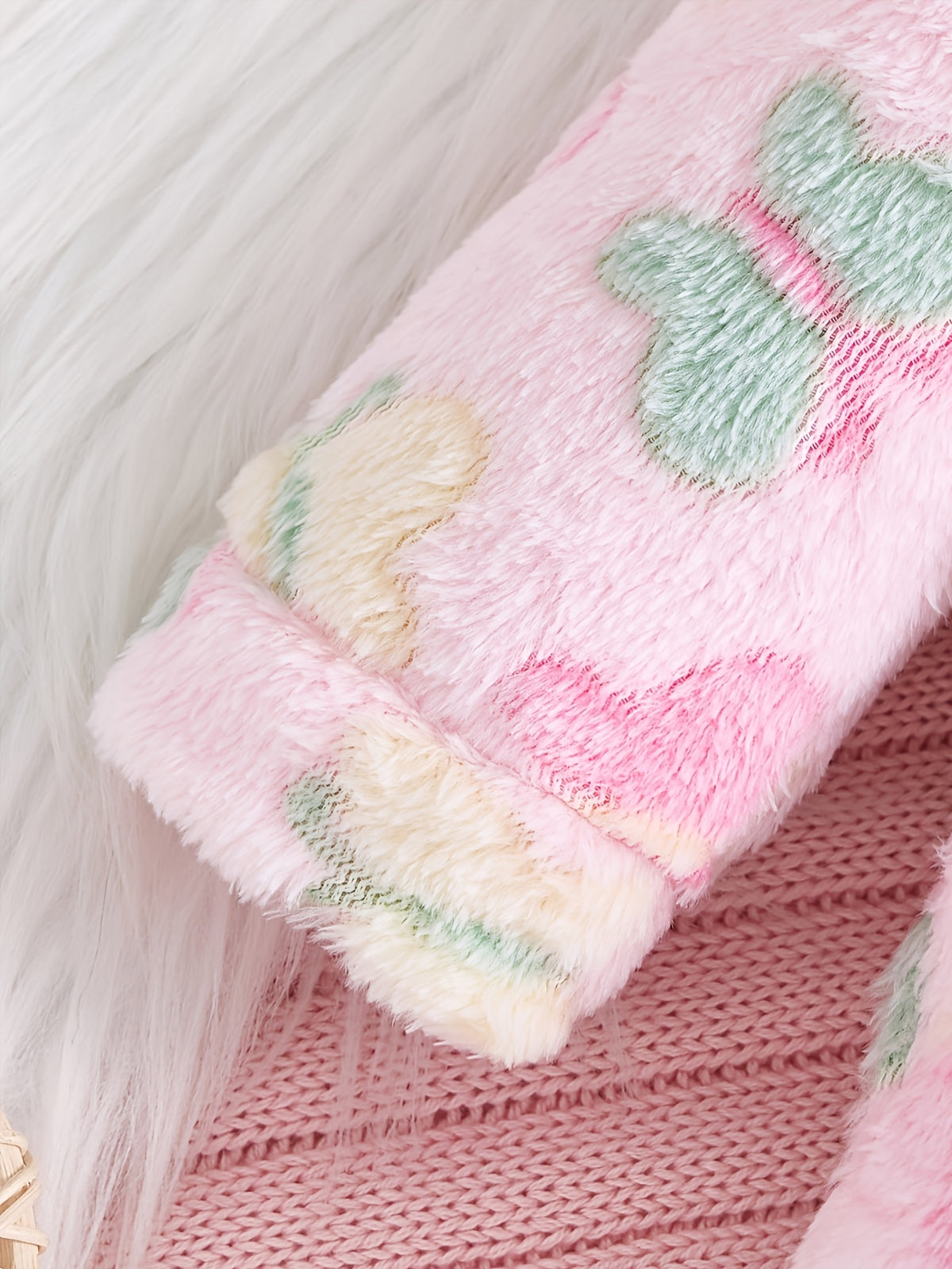 Baby pink hooded towelling bathrobe
