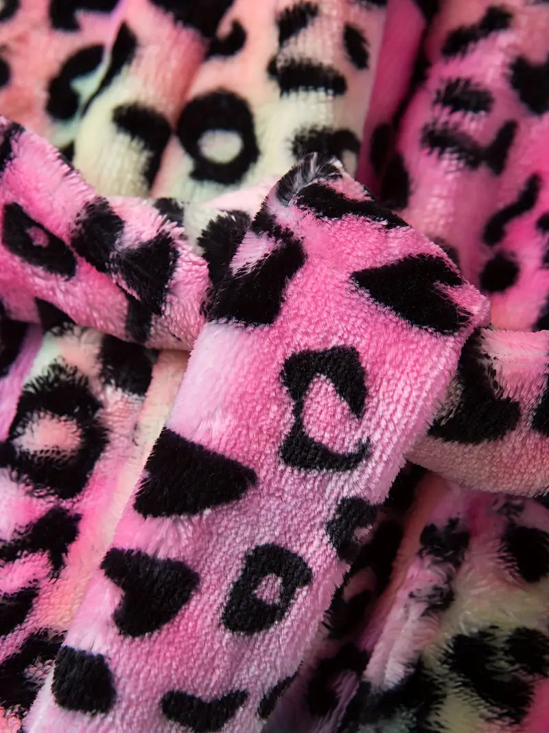 Girls' pink fleece bathrobe