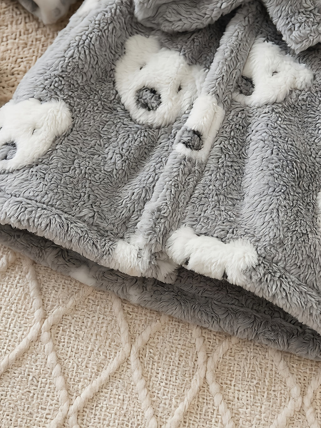 Newborn long hooded fluffy fleece dressing gown