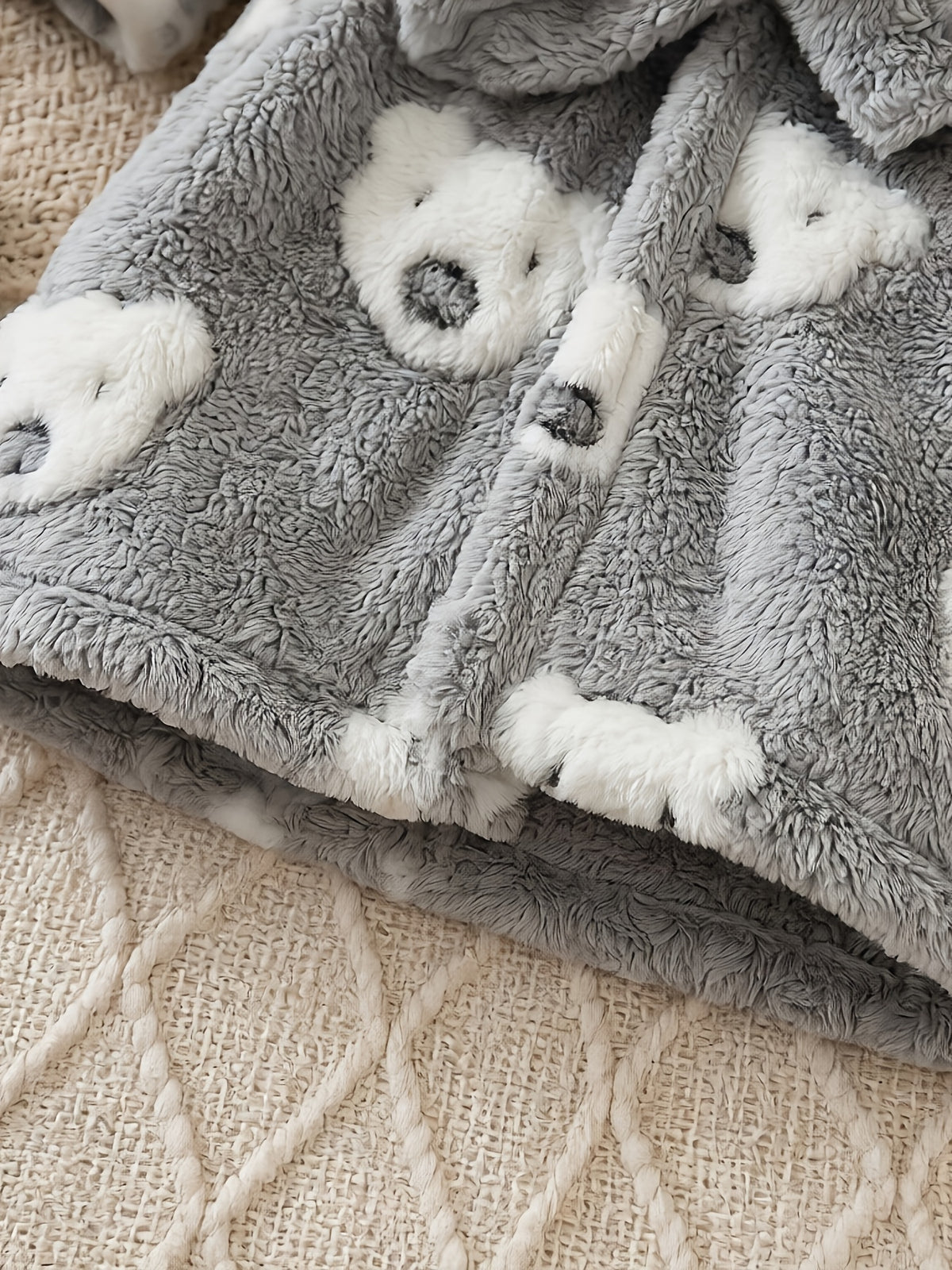 Newborn long hooded fluffy fleece dressing gown