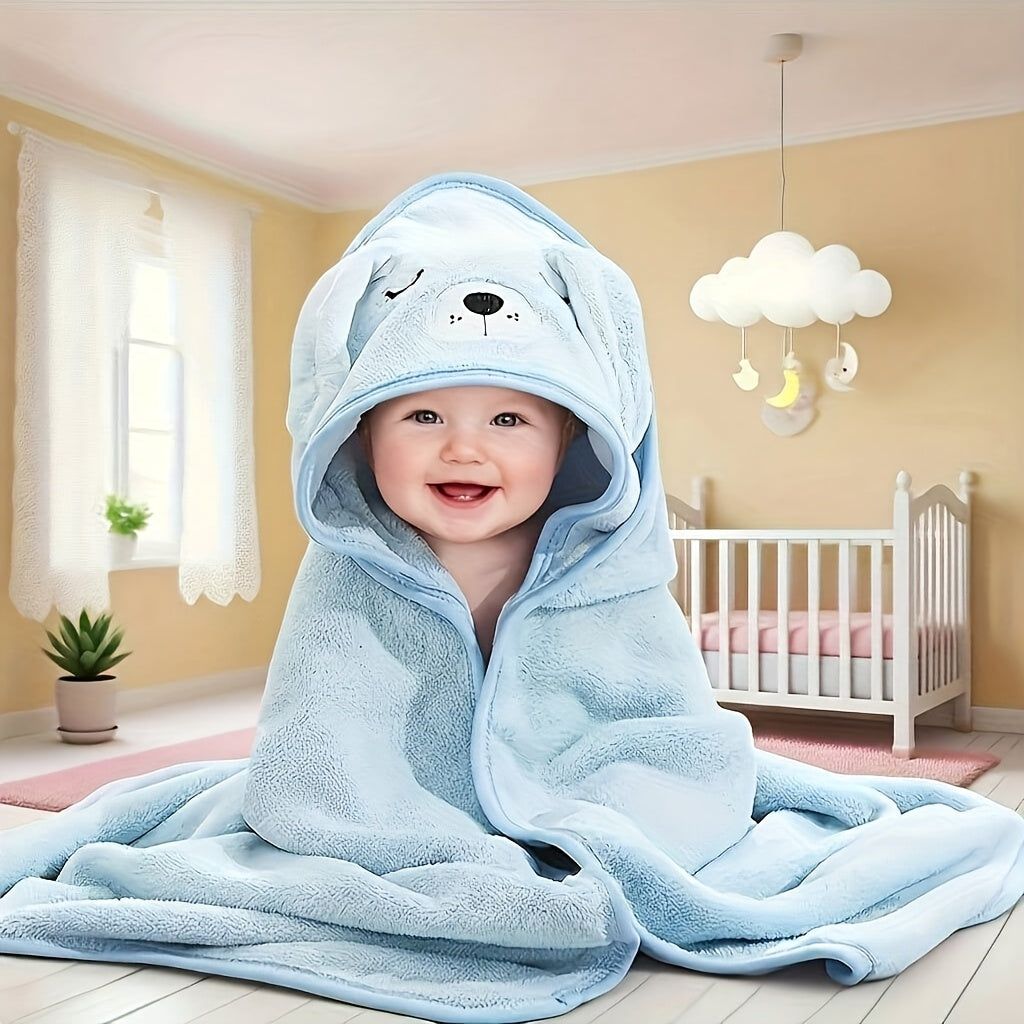 Kids' white hooded dressing gown