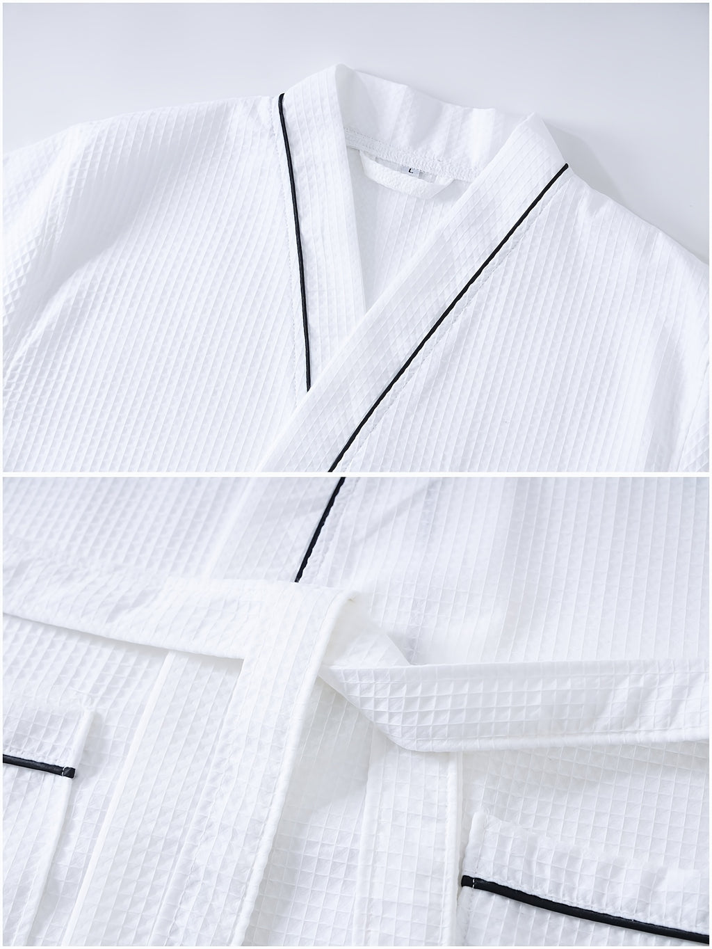 Unisex white bathrobe