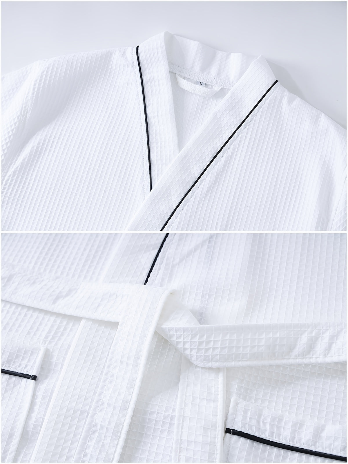 Unisex white bathrobe