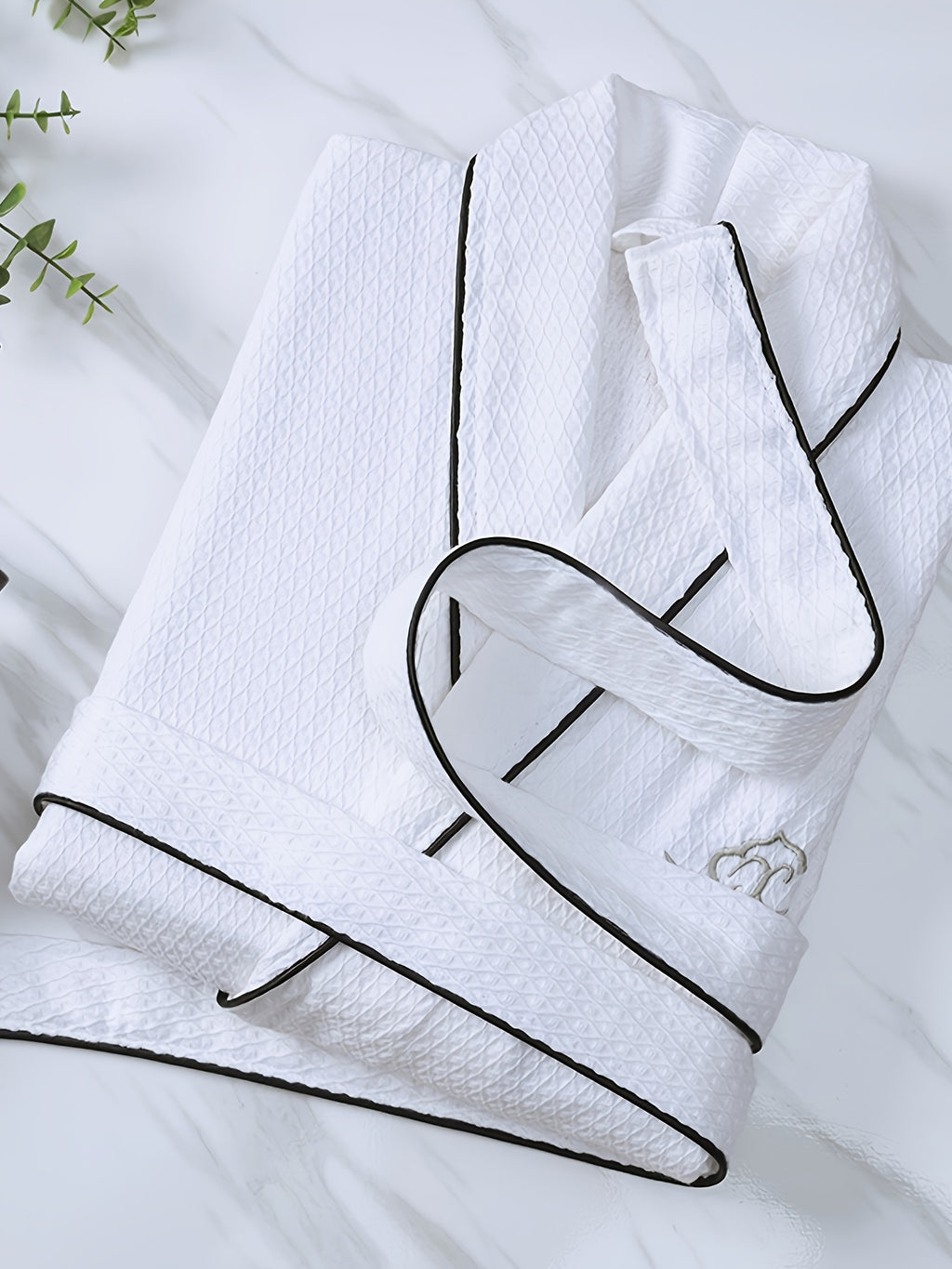 Unisex waffle bathrobe