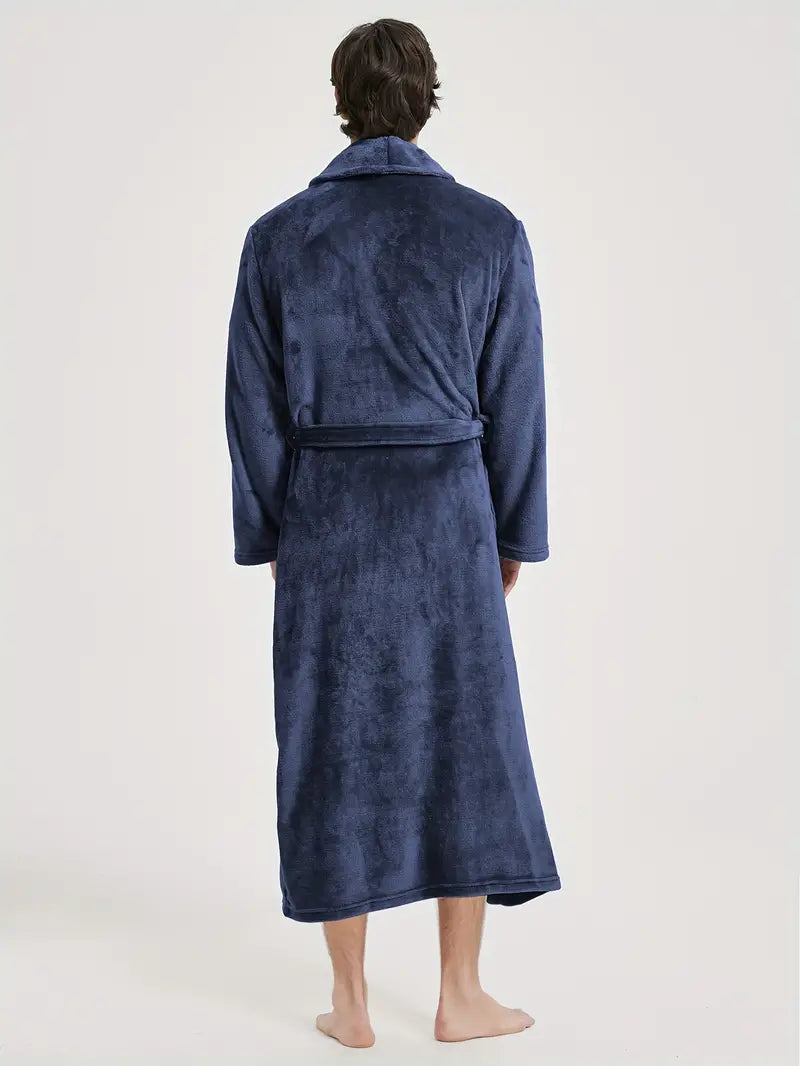 Men's thick fleece bathrobe
