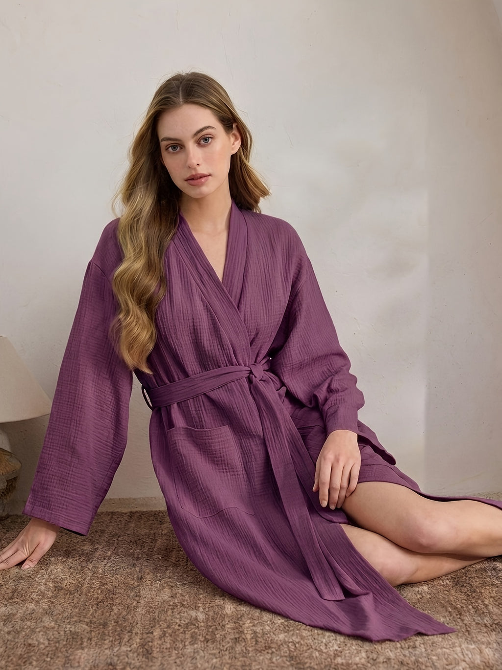 Women's purple bathrobe