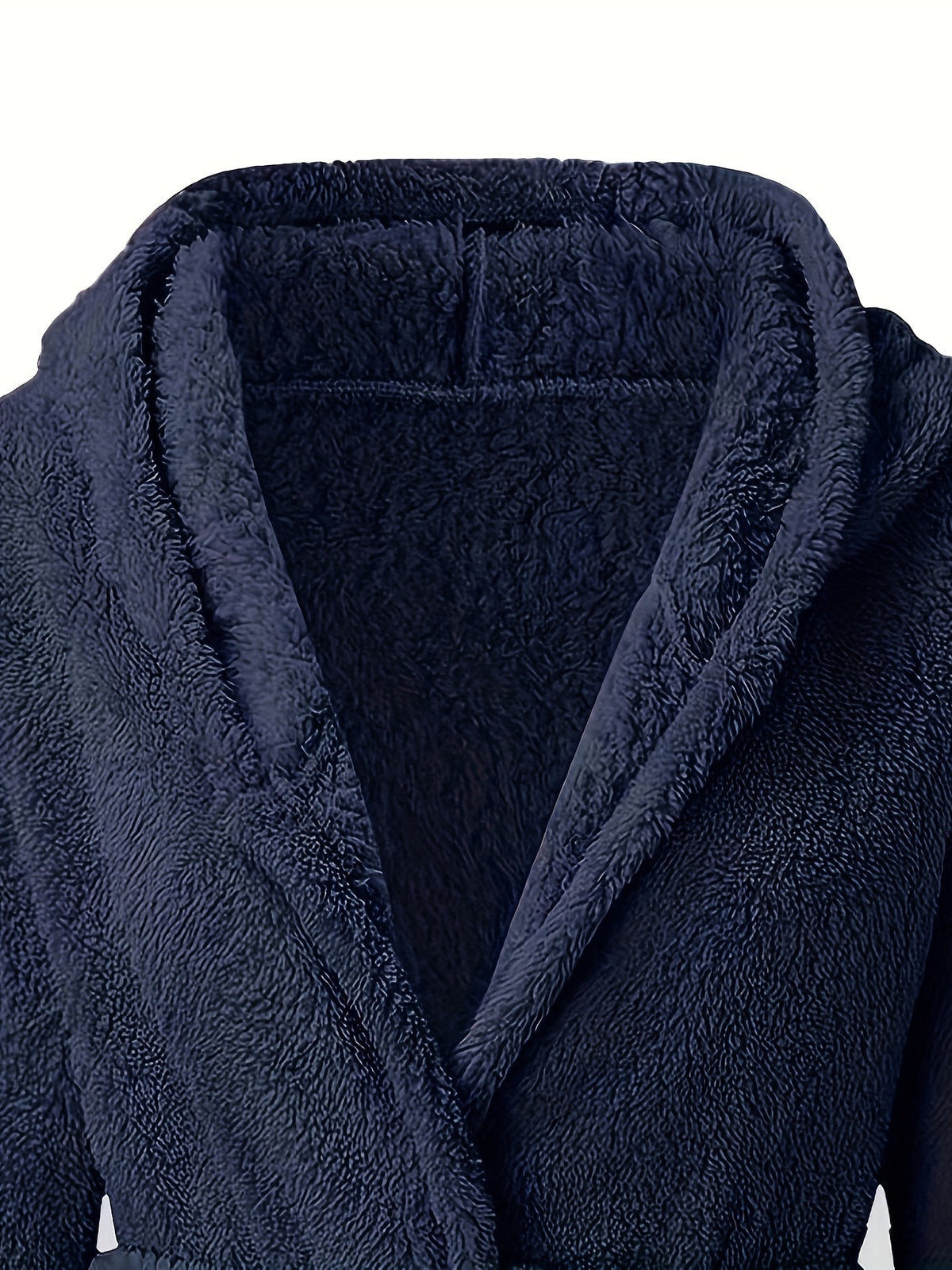 Women's hooded fleece bathrobe with pockets