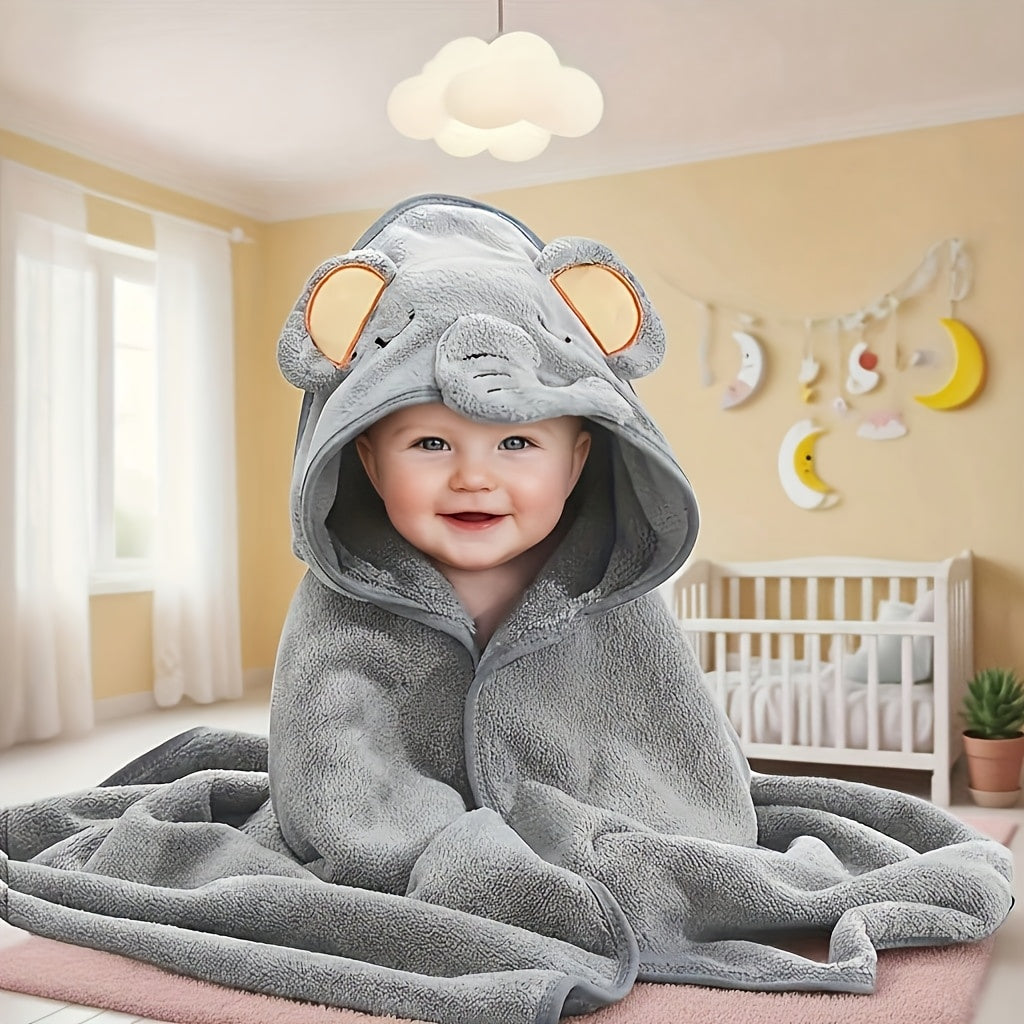 Kids' white hooded dressing gown