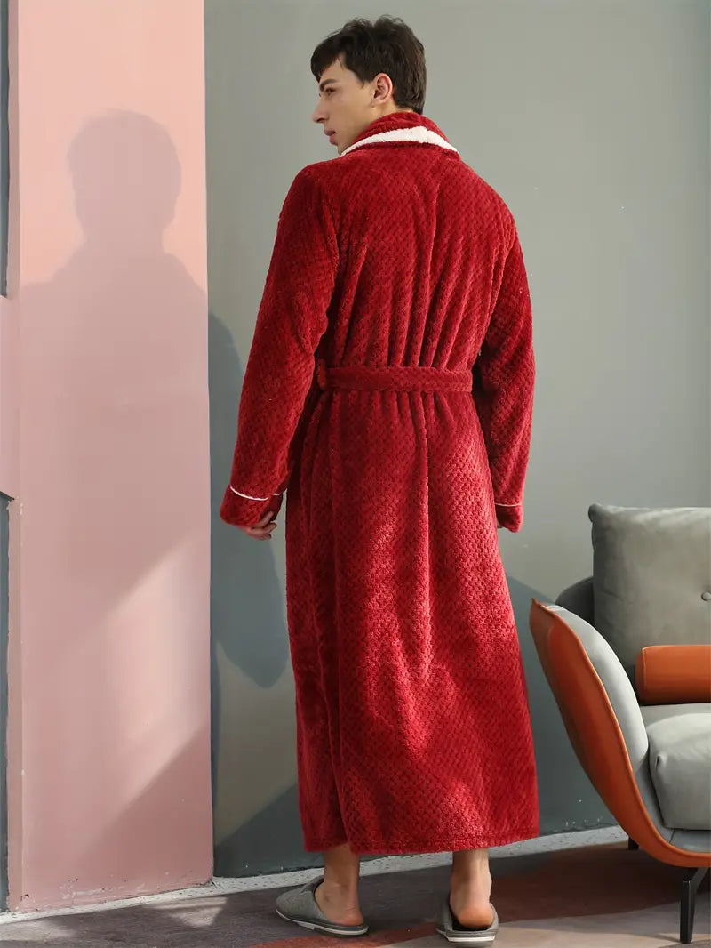 Men's thick winter towelling bathrobe