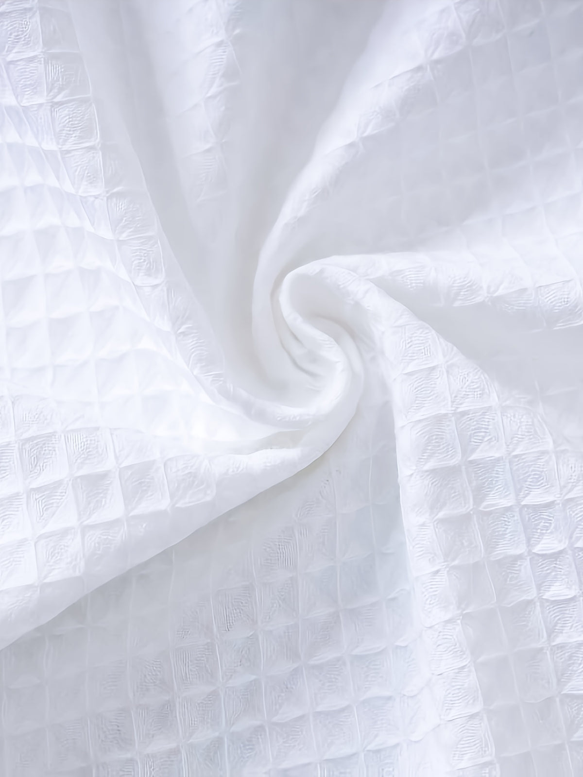 Unisex white long waffle bathrobe with pockets