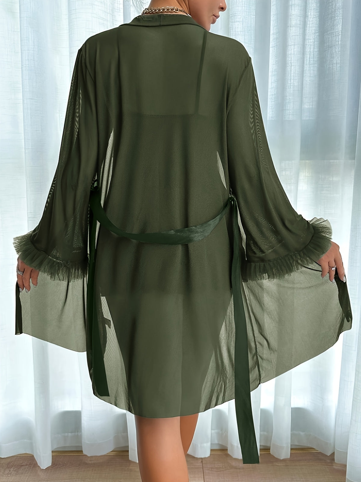 Women's lace dressing gown