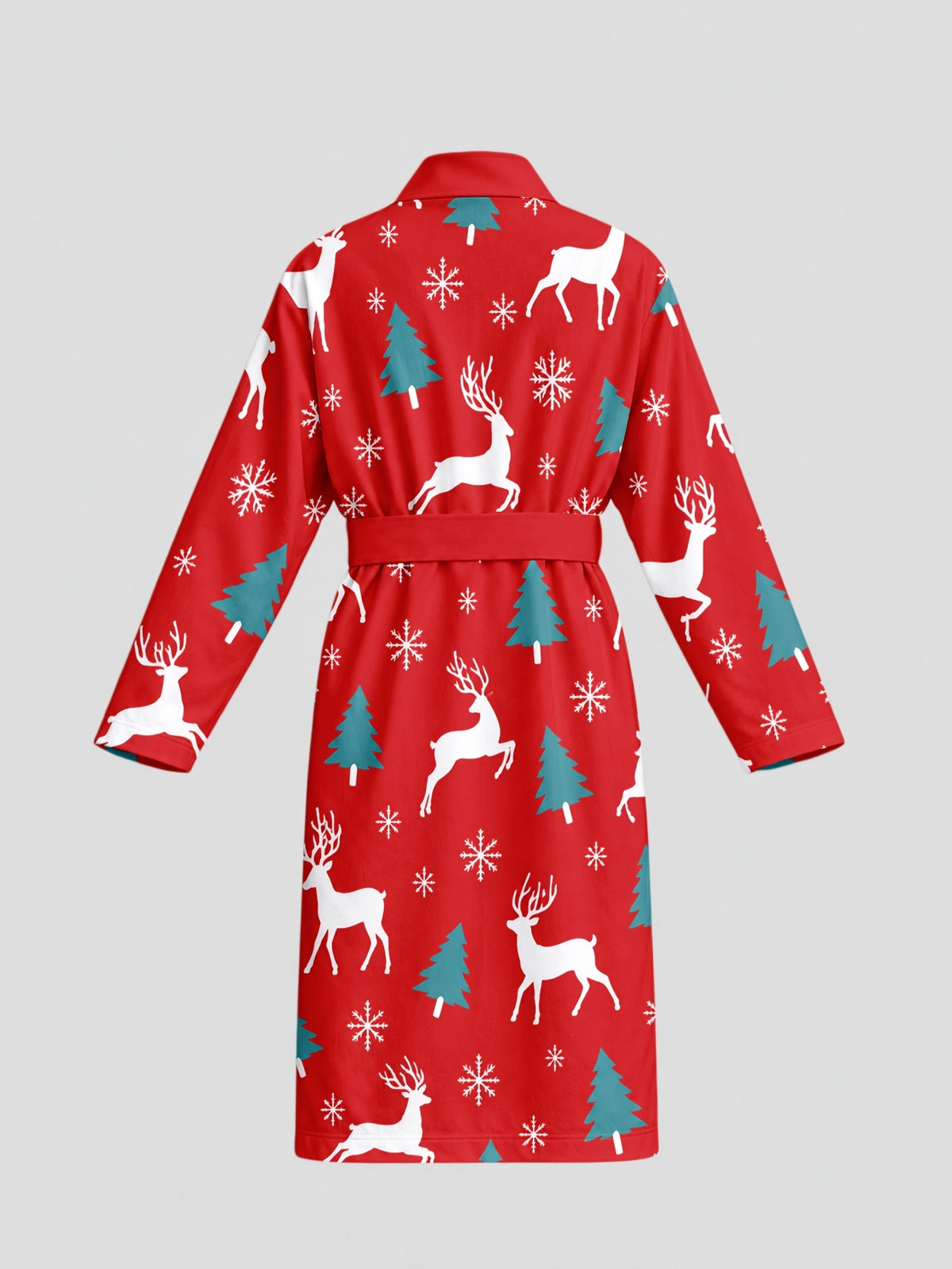 Men's red reindeer print dressing gown