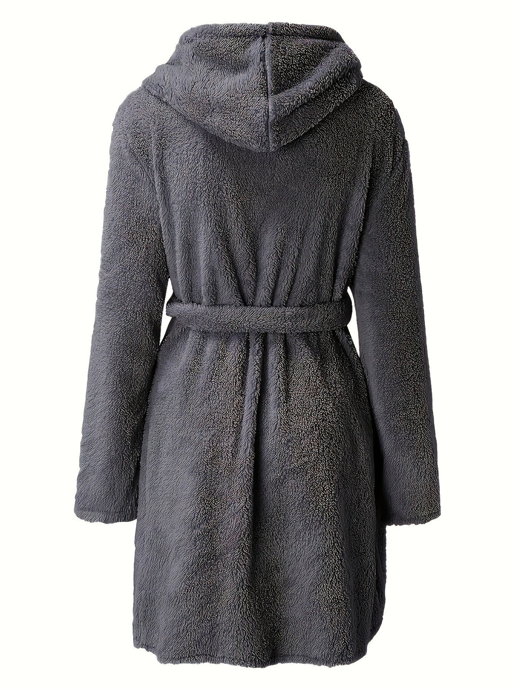 Men's hooded fleece dressing gown with pockets