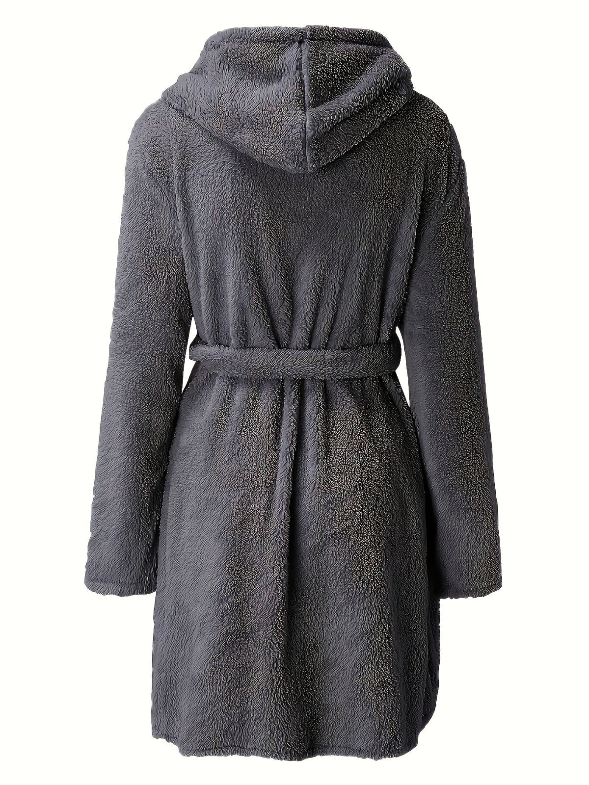 Men's hooded fleece dressing gown with pockets