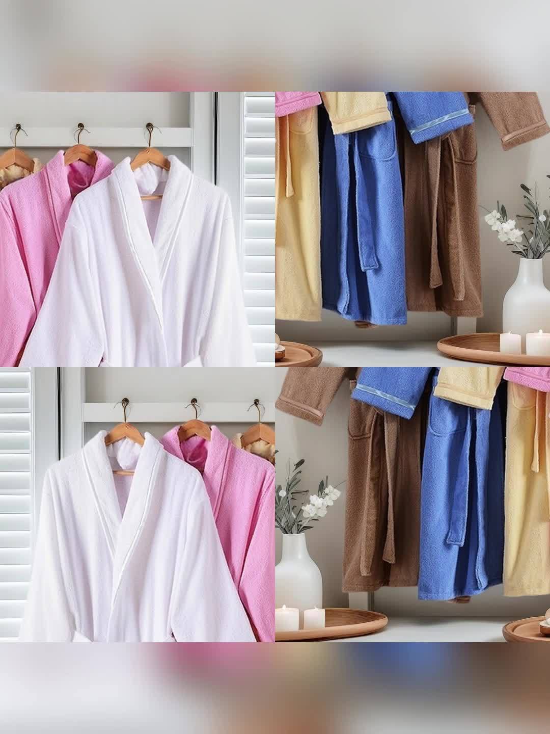Unisex blue bathrobe