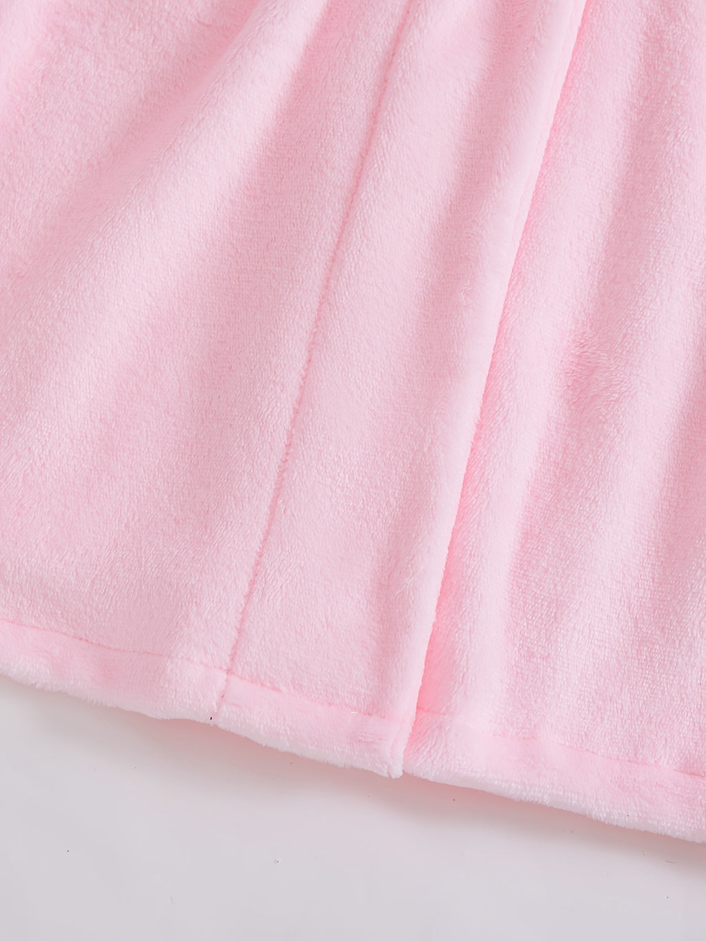 Women's pink long heart print flannel dressing gown