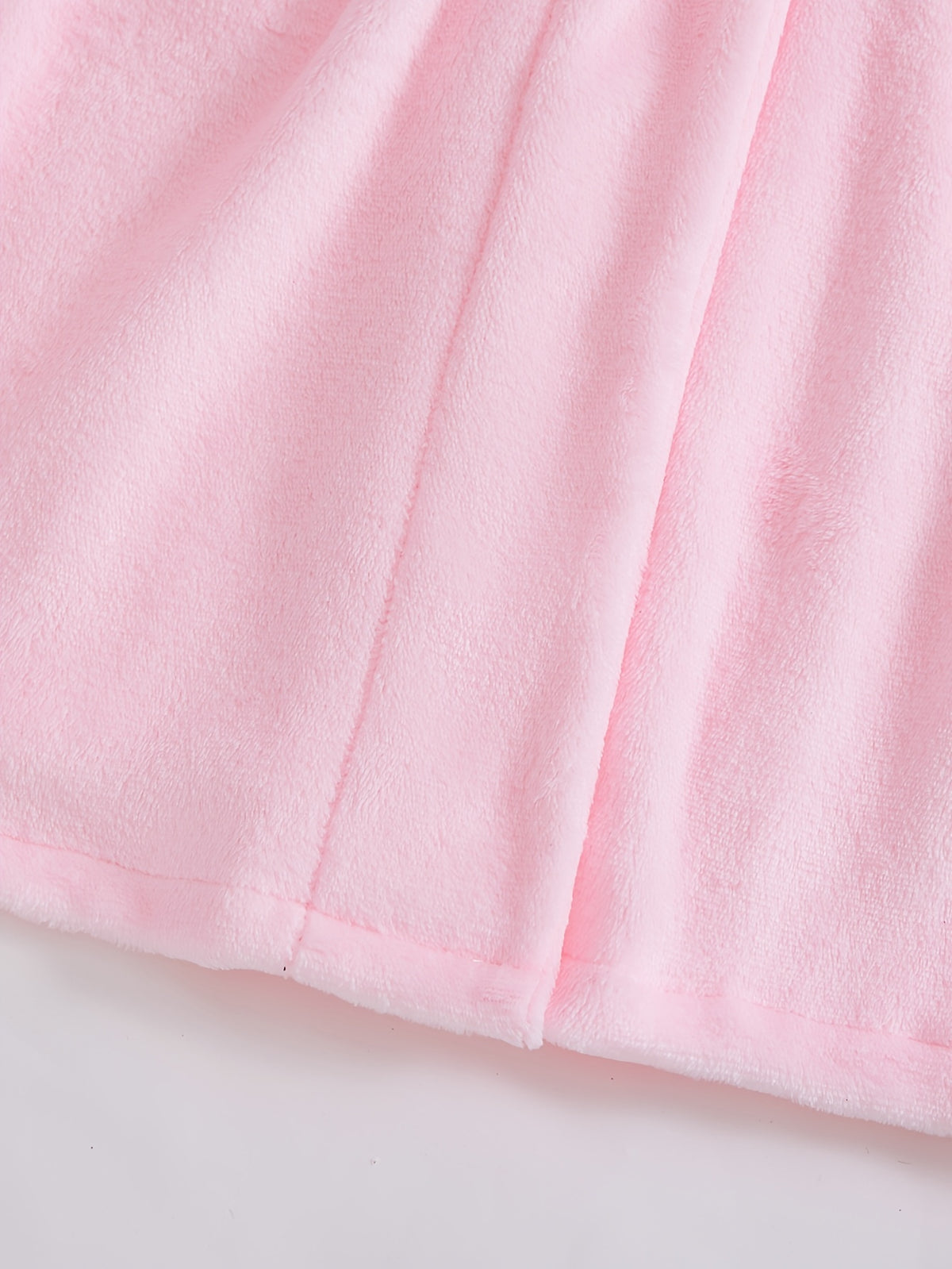 Women's pink long heart print flannel dressing gown