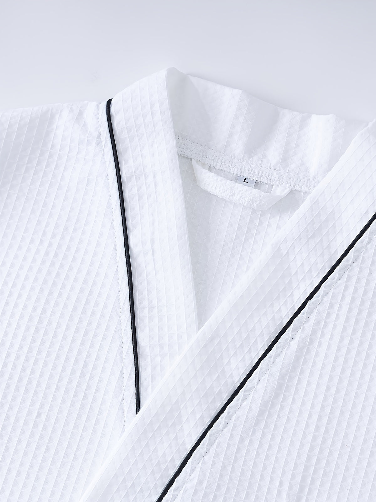 Unisex white long waffle bathrobe