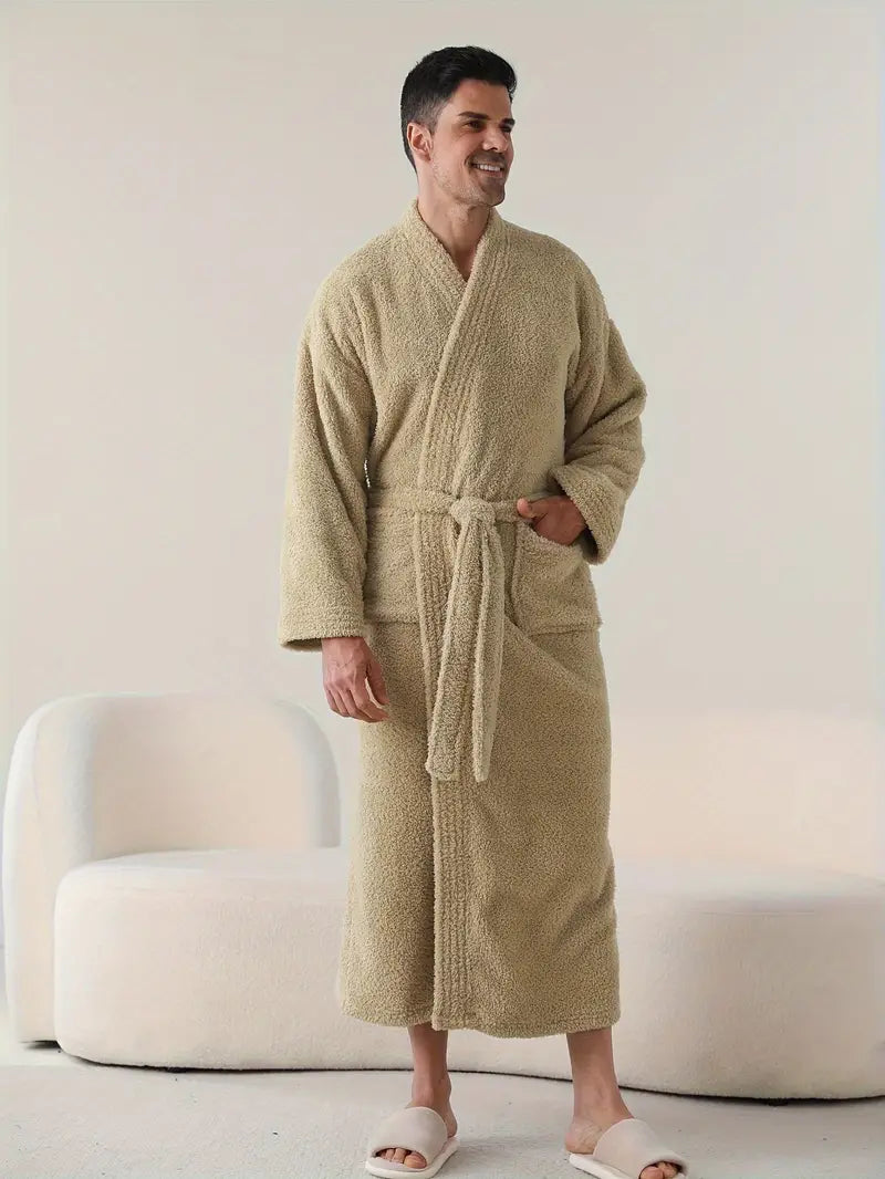 Peignoir de Bain Polaire Chaud — coloris beige