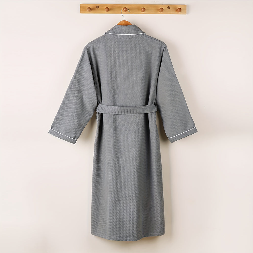 Men's waffle bathrobe