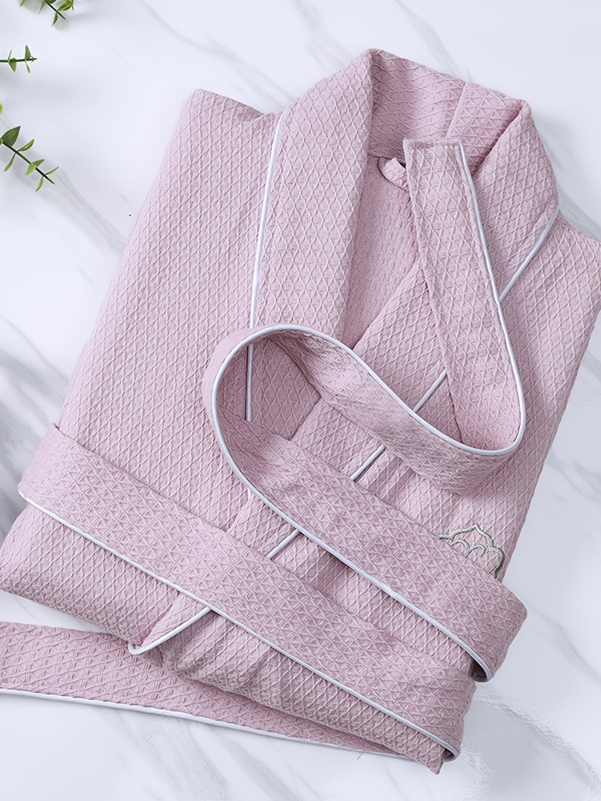 Unisex waffle bathrobe