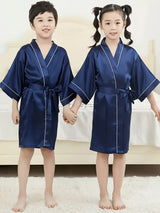 Girls' navy dressing gown