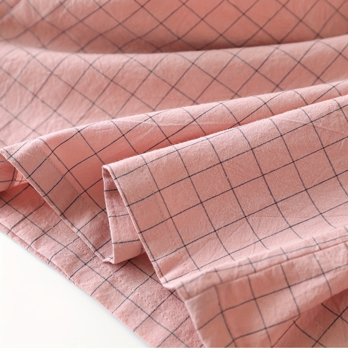 Women's pink checked kimono dressing gown