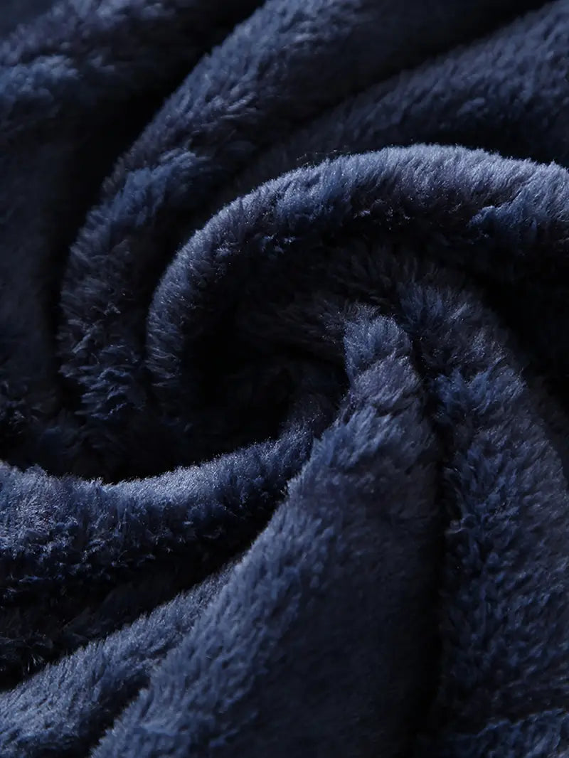 Long hooded fleece bathrobe
