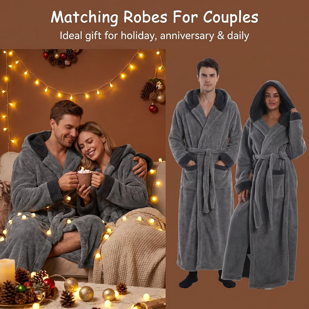Unisex hooded bathrobe