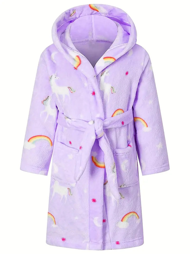 Girls' fleece bathrobe — Purple