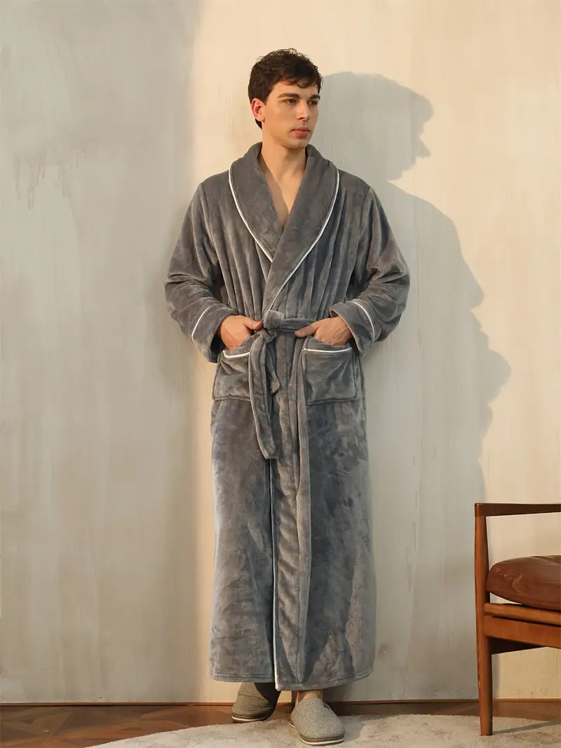Peignoir Longue en Éponge Épaisse — coloris gris