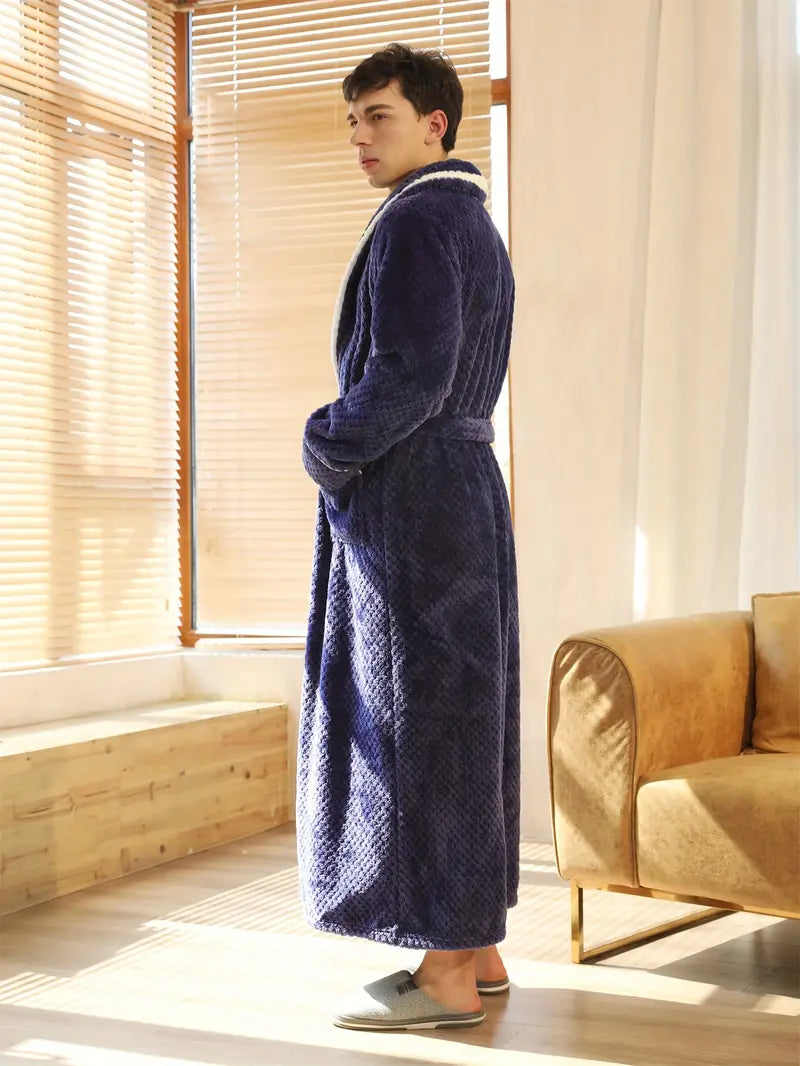 Men's thick winter towelling bathrobe