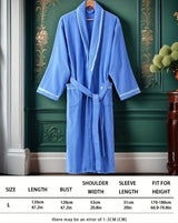 Unisex blue terry towelling bathrobe
