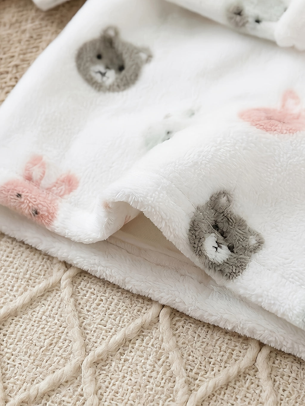 Newborn white hooded towelling bathrobe