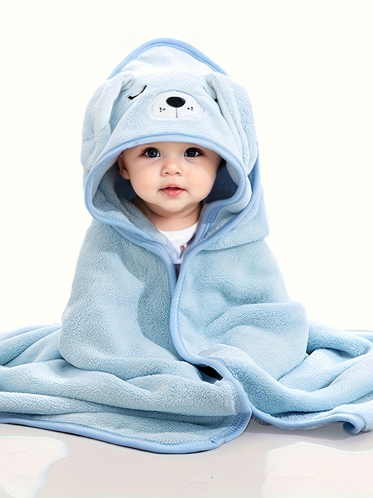 Kids' grey hooded bathrobe