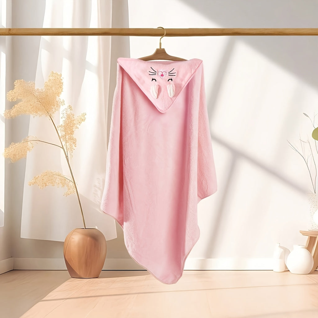 Kids' white hooded dressing gown