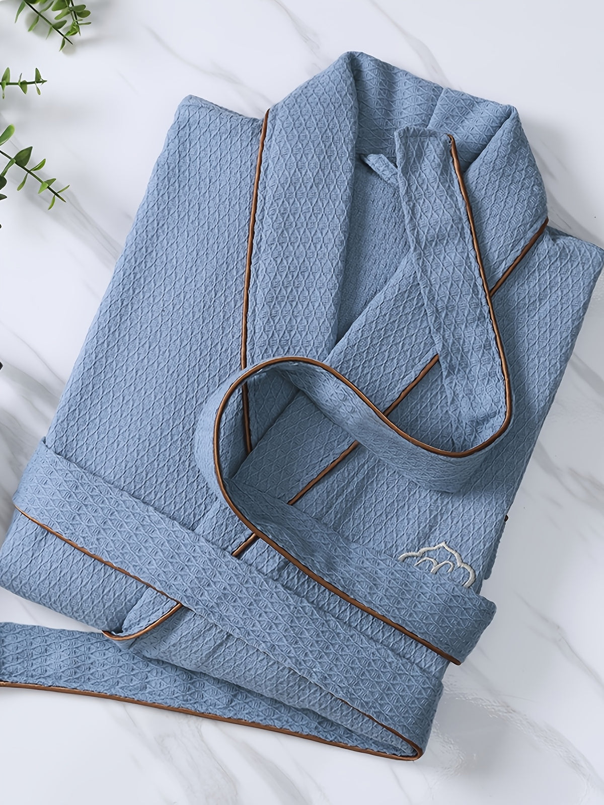 Unisex waffle bathrobe
