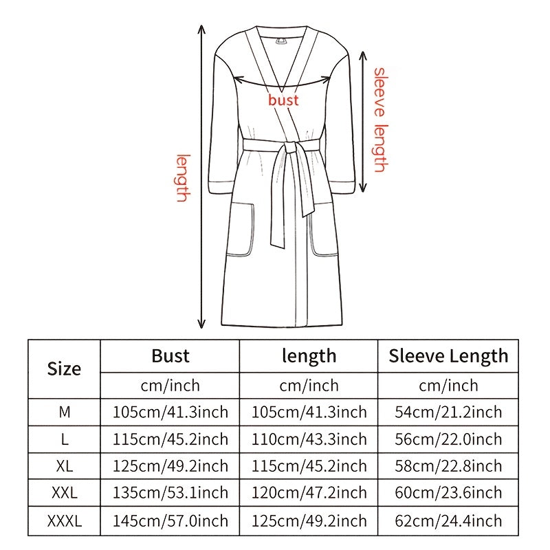 Unisex long waffle bathrobe