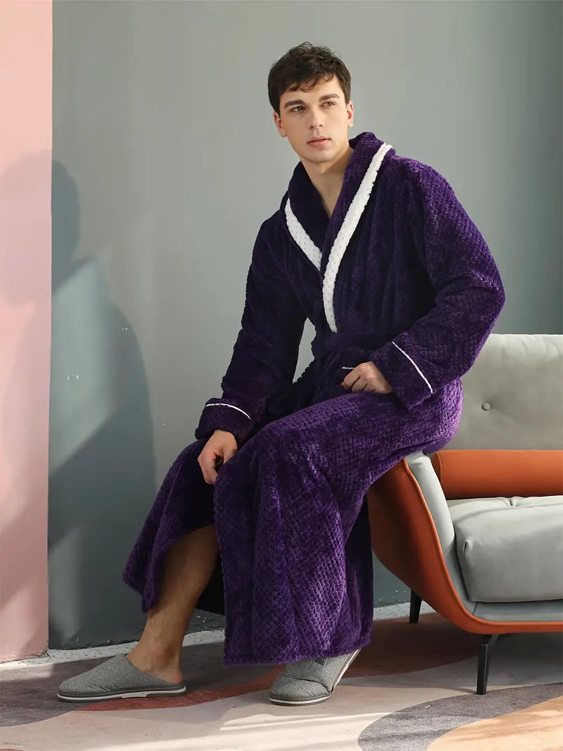 Men's thick winter towelling bathrobe