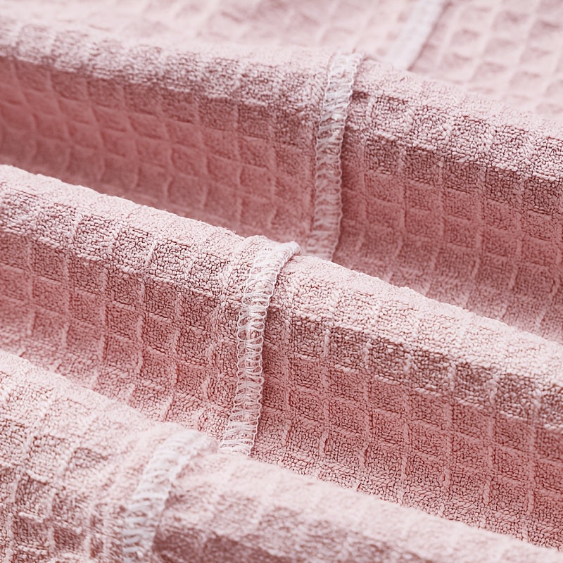 Women's pink waffle bathrobe